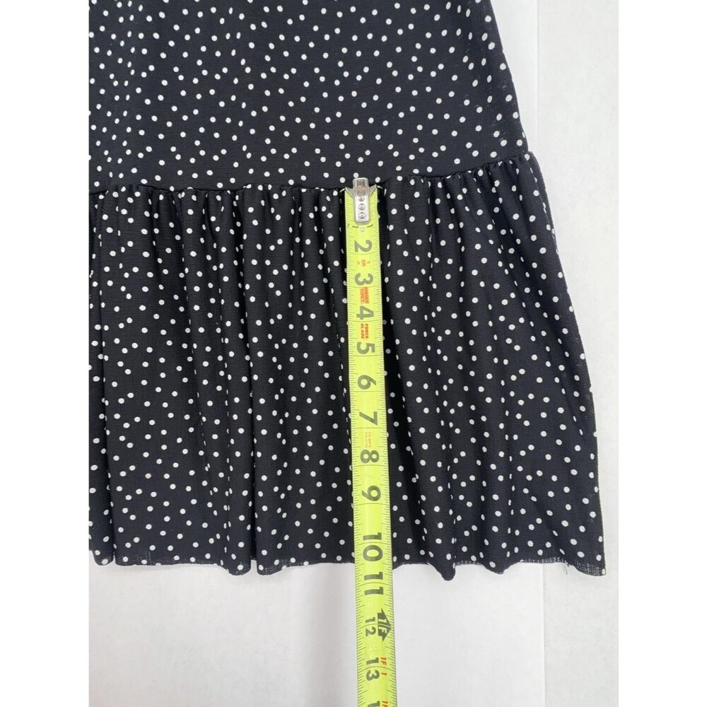 Zara Midi dress with V-neck, short puff sleeves, polka-dot print, and belt sz M - Picture 11 of 13